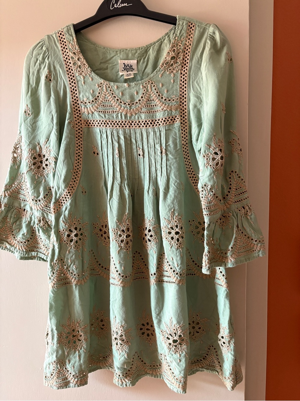 Ivy Jane Mint color Eyelet Embroidered Dress
